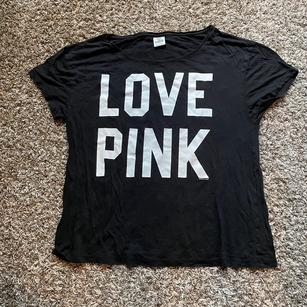 “Love Pink” Pink Victoria Secret Slouchy Fit Short Sleeve T-Shirt